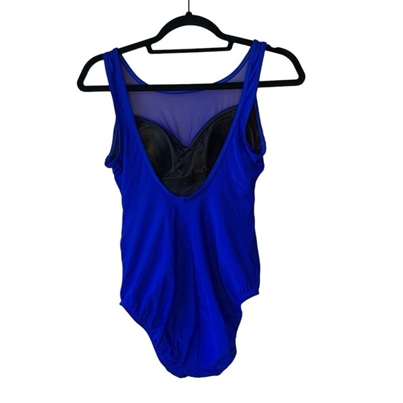Longitude‎ blue mesh bodice one piece swimsuit. Size S - Picture 2 of 11